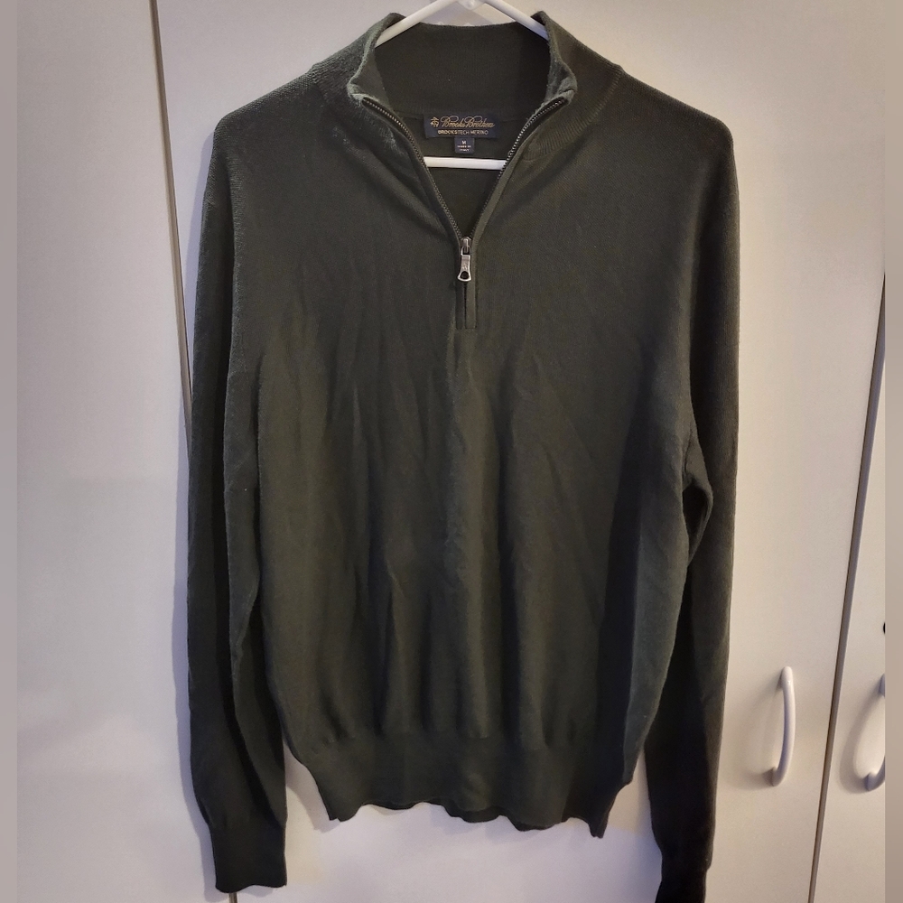 Brooks Brothers Green Half-Zip Sweater